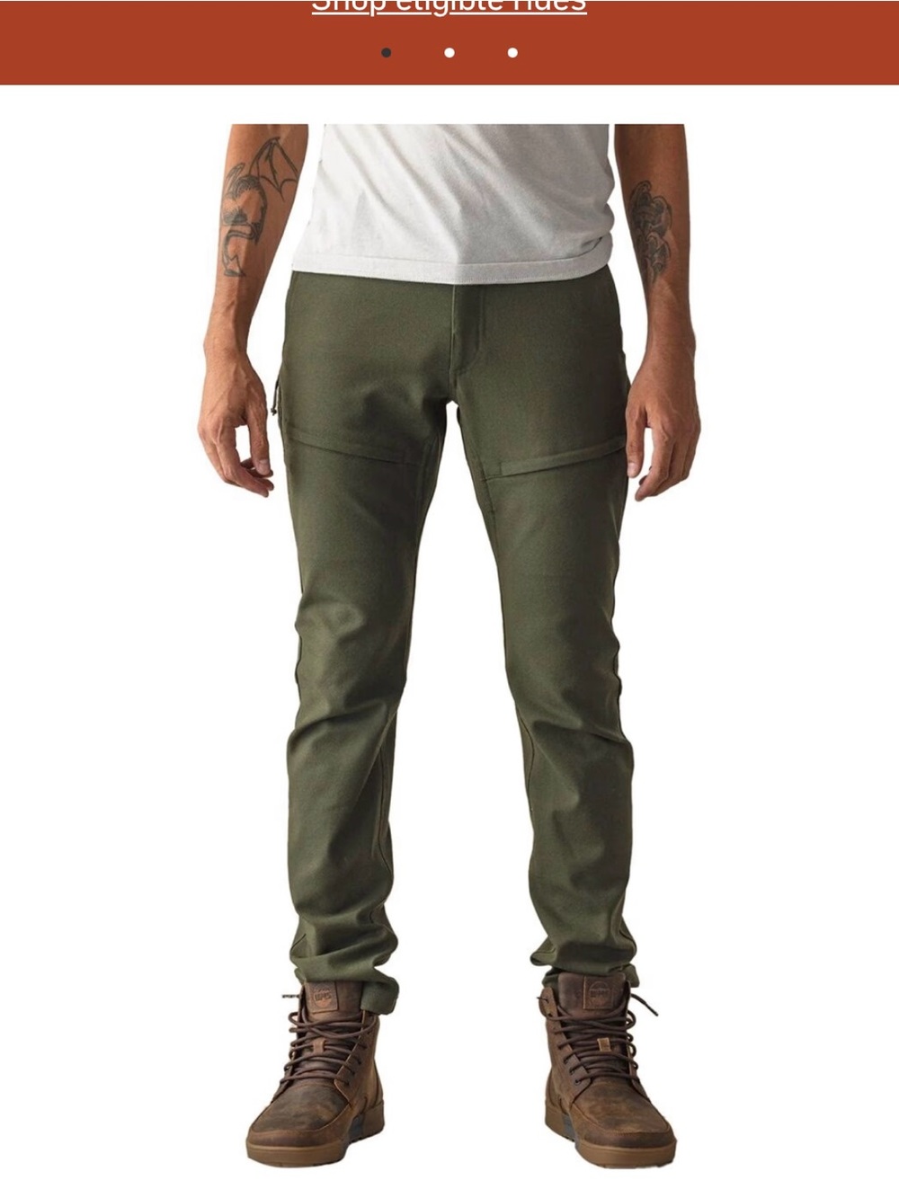 LIVSN Karst Pants Men's 36x32 Olive Green Stretch Outdoor Hiking Travel New